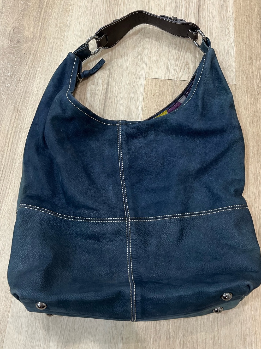 Boden Navy Blue Leather Bag